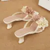 Pantuflas Frescas Estilo Hada para Mujer, Calzado de Verano para Exteriores, Nuevo Estilo Francés de Noche 2025, Impresionantes Sandalias de Deslizamiento Florales