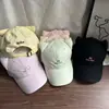 Gorra de Béisbol Azul con Orejas de Gato Lindas, Ala Ancha, Bordado de Letras y Diseño de Pico Profundo para Niñas
