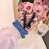 Presilha de cabelo de laço de jeans para mulheres, adequada para penteados presos na nuca, presilha tipo tubarão, acessório de cabelo elegante estilo coreano, doce e feminino