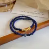 Joias Simples de Lápis Lazúli, Naturais e Modernas, Estilo Feminino, Pulseira Elegante e Sofisticada, Luxo Leve e Estilo Chinês