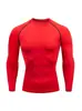 Camiseta Base de Entrenamiento Deportivo Fina para Hombre de Primavera y Otoño de Manga Larga Transpirable Superior Casual Ajustada Elástica Suelta