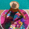 Toalla de Playa de Microfibra Grande Transfronteriza, Esterilla de Playa Redonda Estampada con Borlas, Toalla de Baño de Secado Rápido, Toalla Personalizada