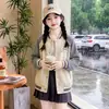 Chaqueta de béisbol para niñas, estilo primavera y otoño, nuevo modelo 2026, cárdigan bordado con bloques de color, chaqueta casual estilo coreano para niños mayores, moderna