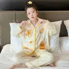 Pijama Infantil Primavera y Otoño Niñas Algodón Nube Manga Larga Estilo Delgado Niñas Niños Mayores Estilo Otoño Conjunto de Ropa para el Hogar Niños Pequeños y Medianos