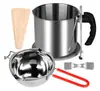 Juego de ollas para hacer velas, olla para derretir cera, olla para baño maría de acero inoxidable con mango resistente al calor, taza