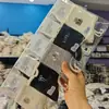 Estilo Novo de Outono Listrado com Letras de Desenho Meia de Cano Médio Alta Elasticidade Cinza Colorido Estilo College Esportivo Casual Meias de Algodão para Homens e Mulheres
