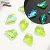 Color Super Flash Agujero Único Hoja de Arce Vidrio Agujeros para Colgar Cuentas de Cristal Hecho a Mano DIY Collar Pulsera Joyería Accesorios Colgante