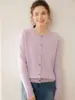 Nuevo Suéter Cardigan de Cachemira para Mujer Otoño 2026, Suéter Corto de Punto Simple con Cuello Redondo Adelgazante