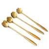 Fabricante de Cucharas de Flor de Cerezo al por Mayor Cuchara de Rosa de Acero Inoxidable Cuchara de Amor Cuchara de Café Cuchara para Postre de Miel Cuchara Dorada de Flor de Cerezo