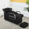 Cama de Lavar Cabelo Transfronteiriça, Lavatório de Cerâmica para Salão de Cabeleireiro, Cama de Shampoo Semi-Reclinável, Cama de Lavar Cabelo Tudo-em-Um para Salão de Cabeleireiro