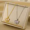 Nuevo producto transfronterizo: Cadena de clavícula elegante y versátil de lujo ligero con incrustaciones de microdiamantes, collar de acero de titanio, accesorio de joyería que no se decolora
