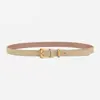 En stock Cinturón Cuadrado Perforado de Cuero Genuino para Mujer Alta Gama Tendencia de Moda Combinación Perfecta para Abrigo Personalizado por Fabricantes