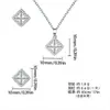 Set de Pendientes y Collar de Cobre Perlado Brillante, Forma Cuadrada, No se Desvanece, Toque de Lujo Ligero de Alta Gama para Mujer, Joyería al por Mayor Transfronteriza