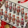 Set Transfronterizo de 12 Piezas de Cascanueces Navideño, Herramientas para Romper Nueces, Artículos Decorativos Hechos de Madera Natural, Colgantes Creativos para Regalo