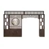 Nova Divisória de Parede Tela de Madeira Maciça Estilo Chinês para Sala de Estar Entrada Hall Prateleira Decorativa Rack de Armazenamento Porta Lua Divisor de Ambiente