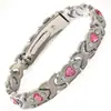 Superventas transfronterizo moda europea y americana pulsera magnética desmontable en forma de corazón aleación ecológica con diamantes pulsera ajustable para mujer