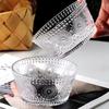 Tazón de vidrio de girasol estilo lujo ligero transparente tazón de postre tazón de golondrinas tazón para ensalada de frutas tazón de cristal de alto color tazón de polvo de hielo