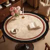 Nuevo Mantel Redondo Estilo Chino, Impermeable, Resistente al Aceite, Lavable, Resistente al Calor, Lujo Ligero, Cubierta de Silicona de Gama Alta para Mesa de Comedor y Mesa de Café