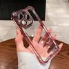 Funda con Airbag Anti-Caída en las Cuatro Esquinas Electrochapada Adecuada para iPhone 18, Apple 17 Pro, Agujero de Precisión Cubierta Completa Transparente Funda Suave de 15m