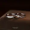 Anillos de Pareja Viaje Planetario Plata de Ley S925 Modernos Versátiles Lujo Ligero Anillos a Juego Circonita Anillo Abierto Ajustable