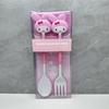 Comercio exterior forma de Kulomi Sanrio combinación cuchara tenedor vajilla kitty traje tenedor cuchara set de alimentación de dos piezas