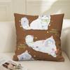 Fronha de Almofada Fazenda dos Animais Sofá Cor Caramelo Desenho Animado Decorativo Almofada Lombar Fofa Casa Super Macia Almofada