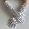 Luvas para Vestido de Noiva de Noiva Seda Amassada Comprimento Médio Cetim Elástico Cetim Cobertura para Dedos Palco Festa Casamento Casamento