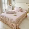 2025 Nova Saia de Cama de Renda de Paina Produto Único Saia de Cama Saia de Cama Peça Única-Plissada