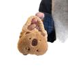 Bolsa de moedas de malha feita à mão de desenho animado de pelúcia bolsa de armazenamento fone de ouvido bluetooth capa protetora pingente fofo infantil pequena mochila escolar