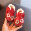 Sapatos de algodão para bebês, novos, outono e inverno, forrados com lã, engrossados, 1-3 anos, 0, sapatos de bebê, meninas, sapatos de princesa, botas de neve quentes