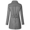 Gabardina larga de lana de doble botonadura con solapa gris para hombres jóvenes ropa de invierno cinturón guapo material de lana abrigo británico