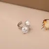 Arete de Clip Brillante de Zirconia y Perla, Gama Alta, Moderno, Exquisito, Versátil, Pendientes Elegantes para Mujer, Accesorios de Moda Tendencia Estilo Celebridad de Internet