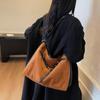 Mochila Feminina 2025 Outono e Inverno Retrô Maillard Bolsa de Ombro Bolsa Tote de Grande Capacidade Bolsa Transversal para o Dia a Dia