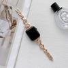 Pulseira Fina de Metal com Cravação de Diamantes em Formato de Coração Adequada para Apple Watch Séries 9, 10, 11, Huawei Fit5 e Pulseiras Xiaomi