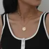 Collar con cadena de retrato punk retro creativo transfronterizo europeo y americano para mujer, juego simple de aleación, collar de metal