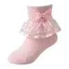 Calcetines Finos de Verano para Niñas, Calcetines de Encaje con Lazo de Princesa, Calcetines de Malla Transpirable de Algodón Peinado para Primavera y Verano al por Mayor