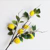 Ramas de limón artificiales hojas árbol de limón amarillo piso ramas largas hojas planta verde árbol falso decoración sala de estar sala modelo