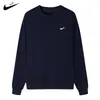 Moletom Masculino Primavera e Outono 2024 Nova Camiseta Masculina de Manga Longa Pequena Terry Masculina Gola Redonda Pulôver Tricotado Base