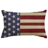 Funda de Almohada de Venta Caliente para el Día de la Independencia, Funda de Almohada Decorativa Patriótica Americana a Rayas Rojas y Azules con Estrellas para Cojín de Sofá del Hogar