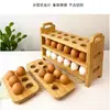 Cocina Casera Almacenamiento de Huevos Estante de Madera para Huevos Estante de Madera para Huevos Bandeja Dividida de Madera Maciza Diseño en Capas Venta al por Mayor para Cabello