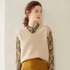 2025 Nova Malha de Cashmere Outono e Inverno Colete Sem Manga Feminino Colete Gola V Outer Colete Quente Moda