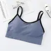 Camisola Feminina com Bojo, Sutiã Sem Fio, Lindo Design nas Costas, Sutiã Esportivo, Top Tank Anti-Exposição