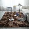 Alfombra Gruesa de Lana de Seda Tie-dye Cobertura Total para Sala de Estar Alfombra de Sofá Alfombra Larga de Pelo para Mesita de Noche de Dormitorio Otra Lana