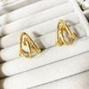 Moda Minimalista Geometria Tridimensional Ouro e Prata Correspondência de Cores Correspondência de Cores Brincos de Triângulo Nicho Minimalista Simples Senhoras Brincos de Leque Jóias Mulheres