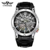 Nuevo Ganador Estilo Europeo y Americano Moda Masculina Casual Hueco Movimiento Mecánico Reloj Mecánico Automático