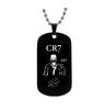 Accesorios Explosivos Acero Inoxidable Logo de Fútbol Cristiano Ronaldo Acero de Titanio Militar Collar Accesorio Versátil Personalizado para Hombre