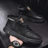 Nuevos Zapatos de Invierno para Hombre 2025, Tenis de Caña Alta de Moda para Otoño, Zapatos Casuales de Cuero, Botas Martin, Zapatos Versátiles de Moda