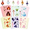 [Calificación Ce.Cpc] 6 Hojas/Paquete Compra Directa Transfronteriza Puzzle de Vestir para Niñas Lindas Pegatinas Interactivas de Cambio de Rostro para Niños