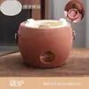 Ao redor do fogão para ferver chá, fogão de barro a carvão, fogão para churrasco, panela quente doméstica interna e externa, churrasco, fogão ao redor à moda antiga, fogão a carvão