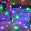 Caja de batería USB bola blanca pequeña control remoto bola luces de cadena pequeñas habitación decoración de Navidad luces de batería por todo el cielo
